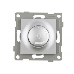Interruptor de paso blanco y titanio para lámparas - Interruptores