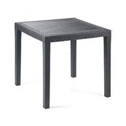 Mesa jardin cuadrada 80 x 80 cm ratan king antracita