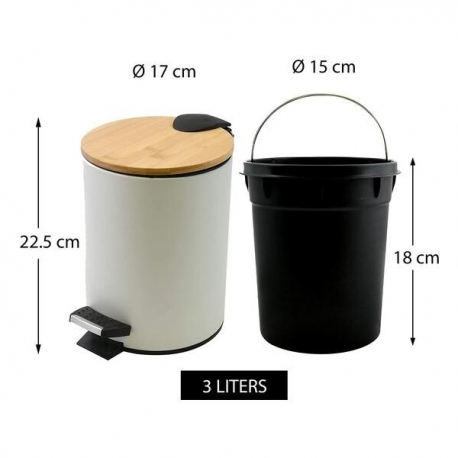 ⇒ Cubo de basura baño spirella blanco bambu 3 lts ▷ Precio. ▷ Comprar con  los Mejores Precios. Ofertas online