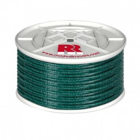 Cuerda polietileno rombull plastificada verde 5mm 100m