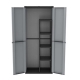 Armario resina escobero 2 puertas terry j-line gris 163,5x68x37,5cm