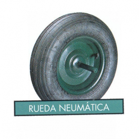 RUEDA CARRETILLA OBRA NEUMATICA LL/METALICA 350X8 REF.01400013 - ferremart