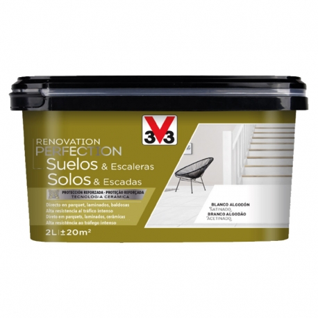 Pintura suelo-escaleras v33 renovation perfection 2l blanco algodon