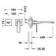 Monomando lavabo tres exclusive slim empotrado 240mm acero 20230022ac