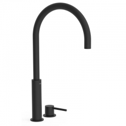 Monomando lavabo repisa tres exclusive study 453mm negro mate 26110502nm