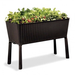 Huerto urbano elevado keter easy grow ratan 114x49,3x75,7 cm