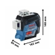 Nivel laser de lineas bosch gll 3-80 c + placa reflectora de medida laser + gba 12v 2ah + gal 12v-40 + l-boxx + accesorios