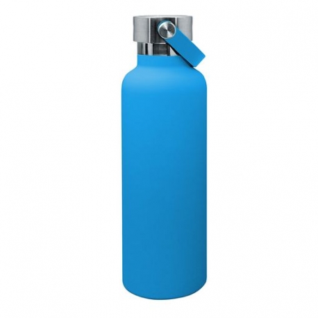 Botella termo inox sport 750 ml azul doble pared