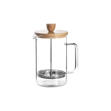 CAFETERA EMBOLO LACOR CRISTAL MADERA 80CL