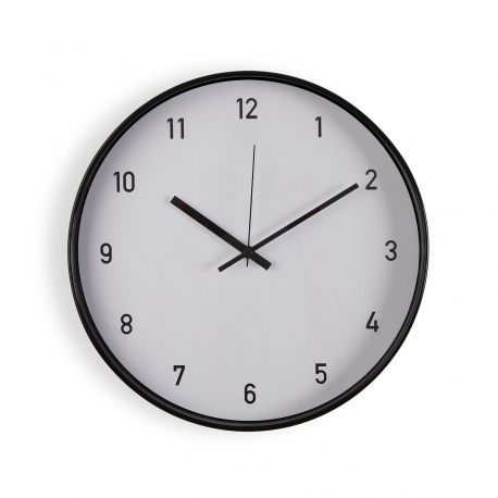 Reloj de pared negro 30 cm