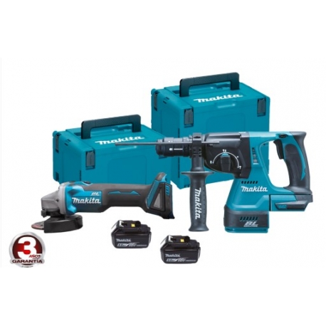 COMBO MAKITA DGA504Z + DHR243Z BL 18V LXT 5AH 2 BAT. MAKPAC