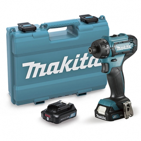 Taladro atornillador makita df033dsae 12v cxt 30nm 1/4" + 2 baterias 2ah + cargador + maletin