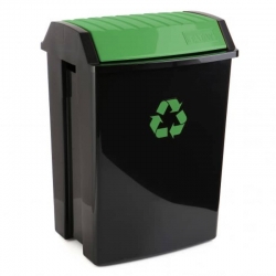 Contenedor reciclaje tatay 50 l negro tapa verde