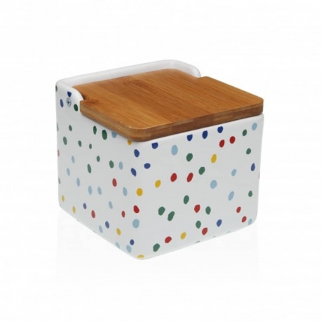 Salero tapa bambu dotty