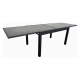 Mesa aluminio cristal extensible gris 140-280x90 cm